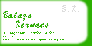 balazs kernacs business card