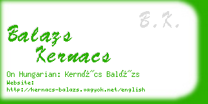 balazs kernacs business card